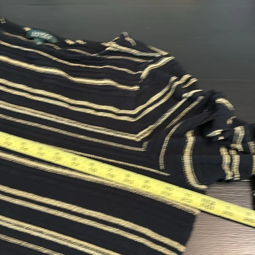 Lauren‎ Ralph Lauren Striped Black and Gold Top